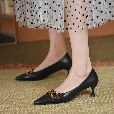 Bocca bassa aguzza di Toe Non Slip High Heels di modo casuale delle signore dell'ufficio di affari