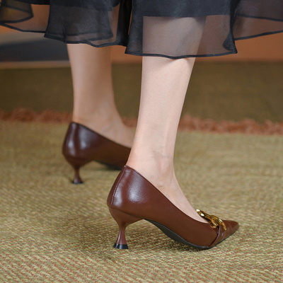 Bocca bassa aguzza di Toe Non Slip High Heels di modo casuale delle signore dell'ufficio di affari