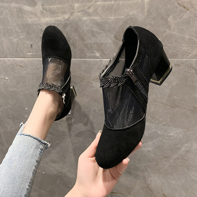 Piattaforma spessa resistente all'uso del cuneo del tallone di slittamento di Gauze Sexy Ladies Sandals Anti