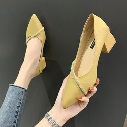 La primavera elegante dell'ufficio ha indicato Single Ladies che il cuoio casuale calza il tallone quadrato di 4cm