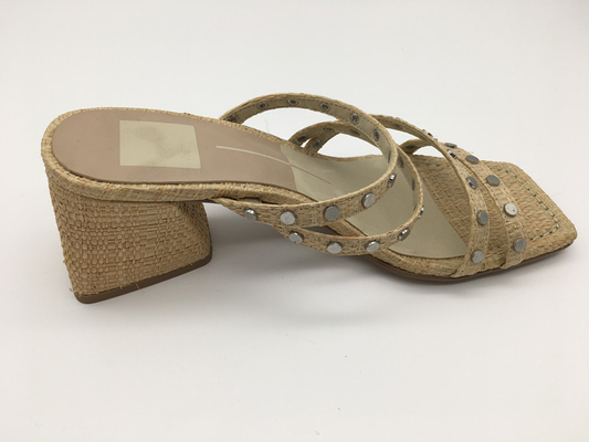 #6 - #11 estate Chunky Heel Sandals/Tan Ladies Peep Toe Sandals