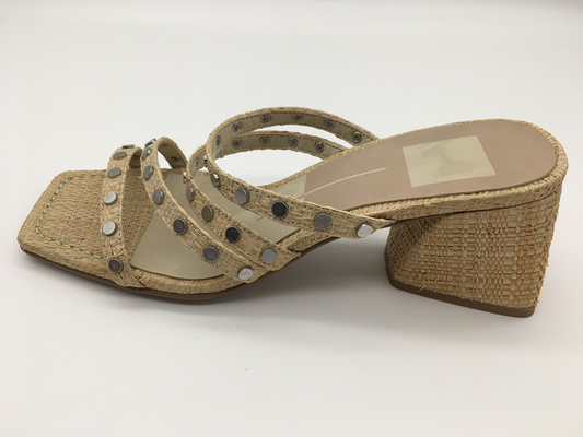 #6 - #11 estate Chunky Heel Sandals/Tan Ladies Peep Toe Sandals