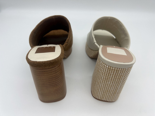 ODM di cuoio Brown Toe Heel Sandals aperto delle scarpe di vestito delle donne comode