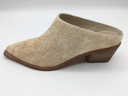 Scarpe di vestito di cuoio delle donne dell'OEM Toe Pointed Toe Brown chiuso ROHS