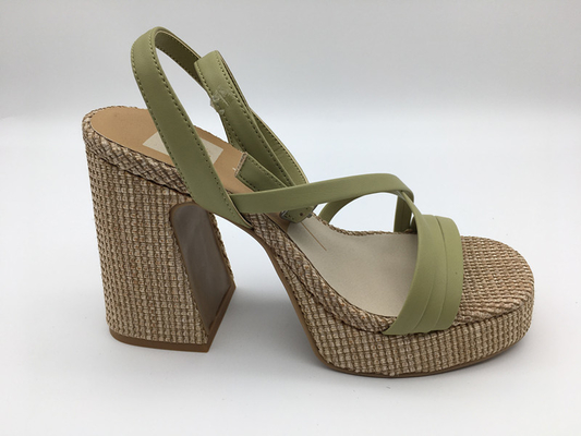 Brown/scarpe di vestito di cuoio donne verdi comode con la cinghia della caviglia