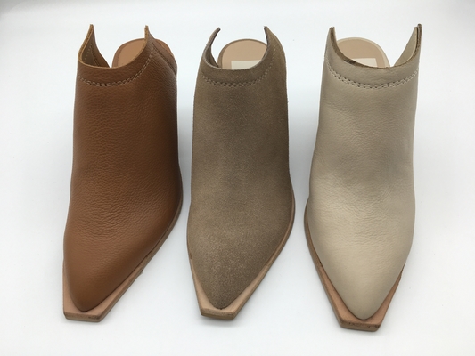 Dito del piede chiuso di vestito delle donne casuali della piattaforma del tallone a 3 pollici beige di cuoio delle scarpe