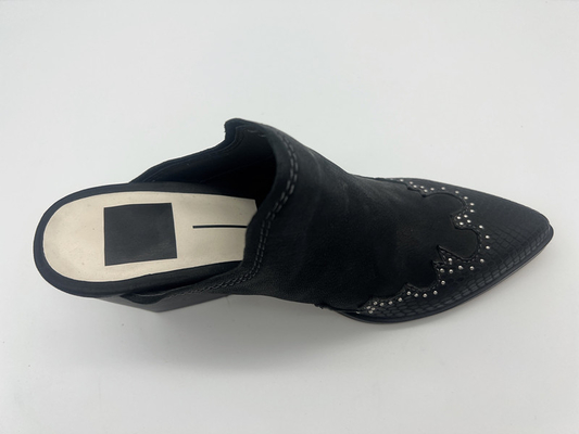 Scarpe di pelle scamosciato molli della mucca del nero chiuso frizzante di Toe Platform Womens Dress Shoes