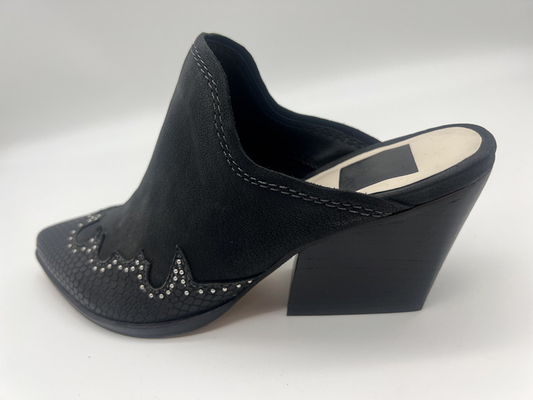 Scarpe di pelle scamosciato molli della mucca del nero chiuso frizzante di Toe Platform Womens Dress Shoes
