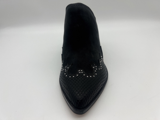 Scarpe di pelle scamosciato molli della mucca del nero chiuso frizzante di Toe Platform Womens Dress Shoes