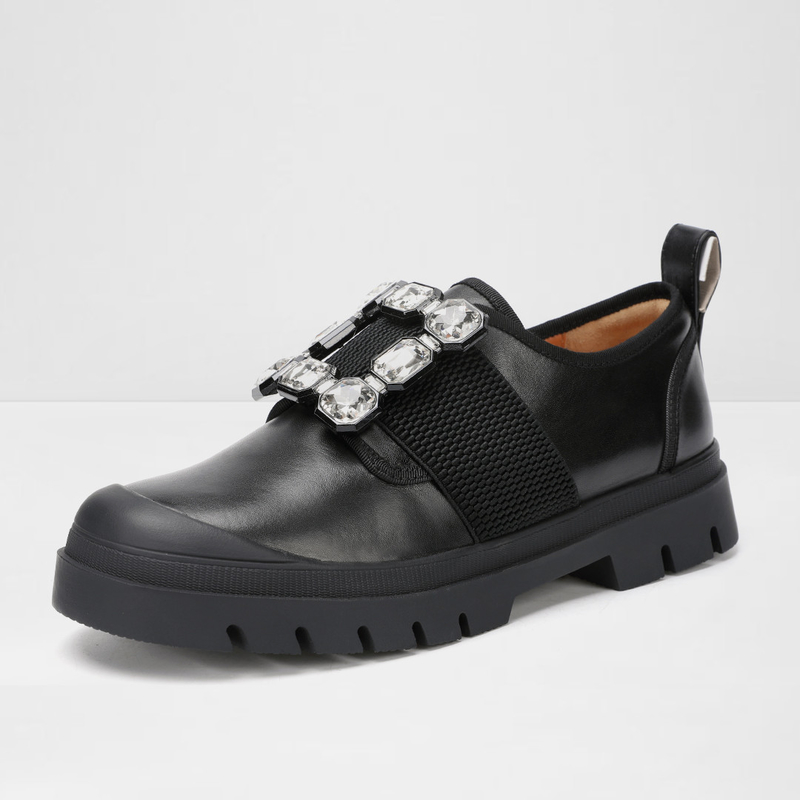 Piatto nero per le donne Nuovi stili Scarpa da donna da ufficio, Scarpa piatta Mary Jane casual
