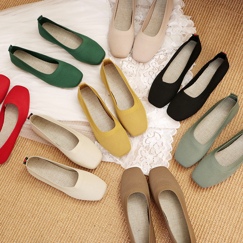 Tricottato rotondo signora Flats Shoes dei fannulloni di tutte le donne della partita della testa a fondo piatto quotidiano