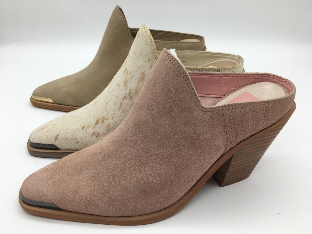 Pelle scamosciata molle Chunky Heel Dress Shoes della mucca delle scarpe di vestito da Tan Beige Closed Toe Womens